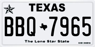 TX license plate BBQ7965