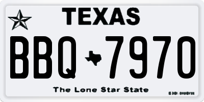 TX license plate BBQ7970