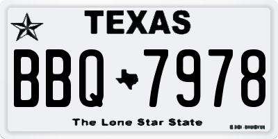 TX license plate BBQ7978