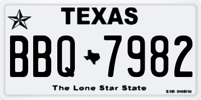 TX license plate BBQ7982