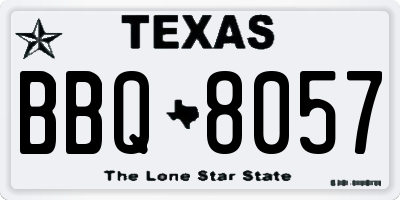 TX license plate BBQ8057