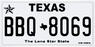 TX license plate BBQ8069