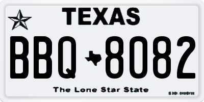 TX license plate BBQ8082