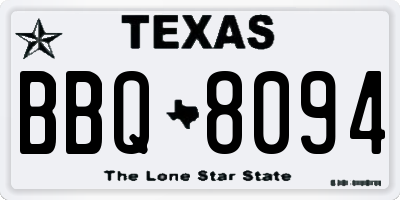 TX license plate BBQ8094