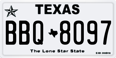 TX license plate BBQ8097