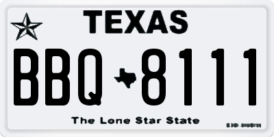 TX license plate BBQ8111