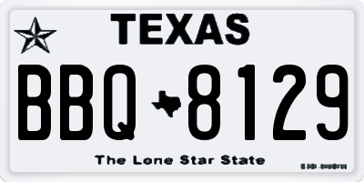 TX license plate BBQ8129