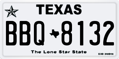 TX license plate BBQ8132