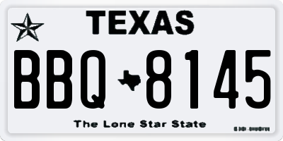 TX license plate BBQ8145