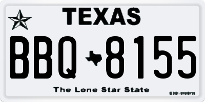 TX license plate BBQ8155
