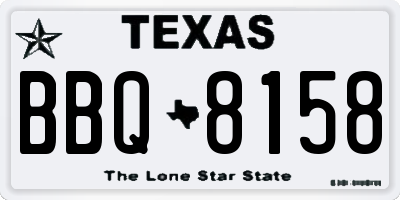 TX license plate BBQ8158