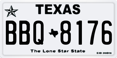 TX license plate BBQ8176