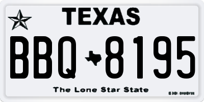 TX license plate BBQ8195