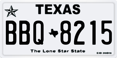 TX license plate BBQ8215