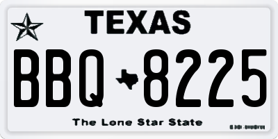 TX license plate BBQ8225