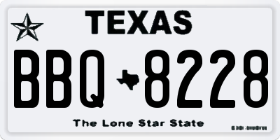 TX license plate BBQ8228
