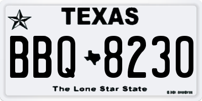 TX license plate BBQ8230