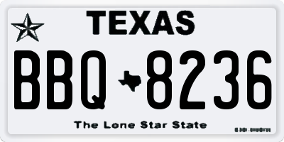 TX license plate BBQ8236