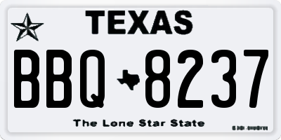 TX license plate BBQ8237