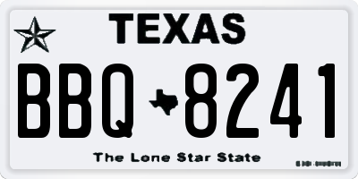 TX license plate BBQ8241