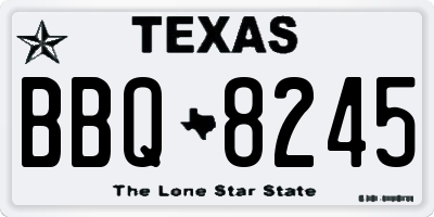 TX license plate BBQ8245