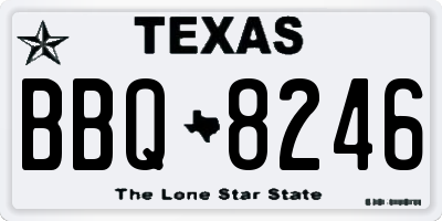 TX license plate BBQ8246