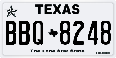 TX license plate BBQ8248