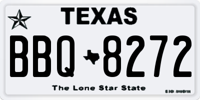 TX license plate BBQ8272