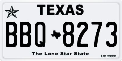 TX license plate BBQ8273