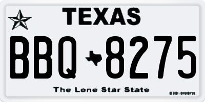 TX license plate BBQ8275