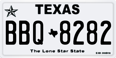 TX license plate BBQ8282
