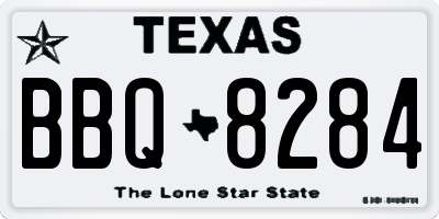 TX license plate BBQ8284