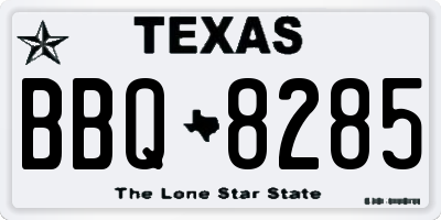 TX license plate BBQ8285