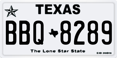 TX license plate BBQ8289