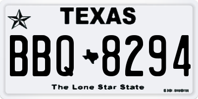 TX license plate BBQ8294