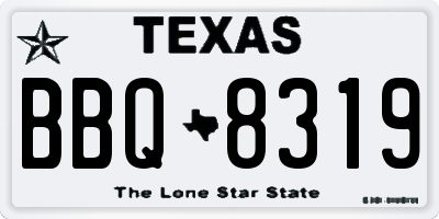 TX license plate BBQ8319