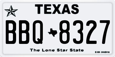 TX license plate BBQ8327