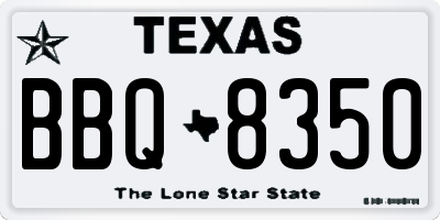 TX license plate BBQ8350