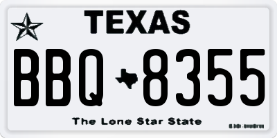 TX license plate BBQ8355