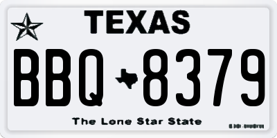 TX license plate BBQ8379