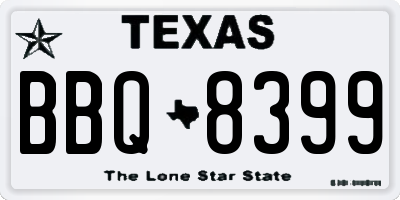 TX license plate BBQ8399