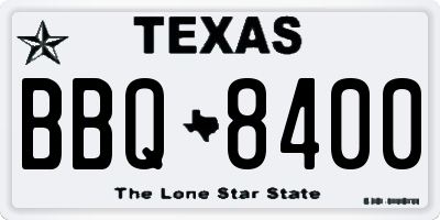 TX license plate BBQ8400