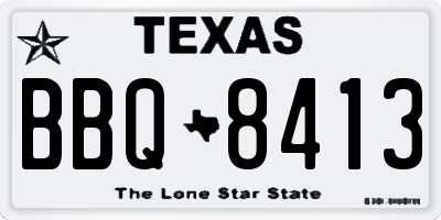 TX license plate BBQ8413