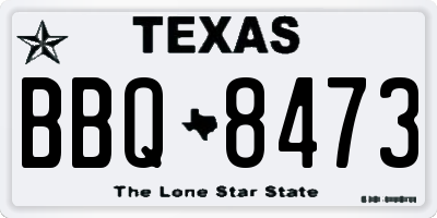 TX license plate BBQ8473
