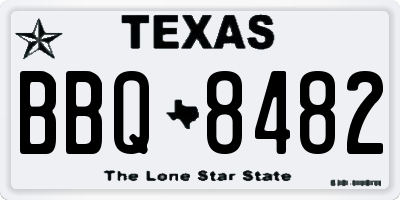 TX license plate BBQ8482