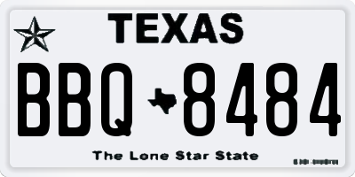 TX license plate BBQ8484