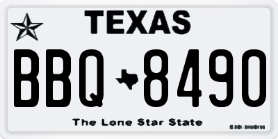 TX license plate BBQ8490