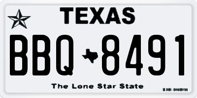 TX license plate BBQ8491