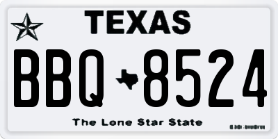 TX license plate BBQ8524