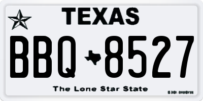 TX license plate BBQ8527